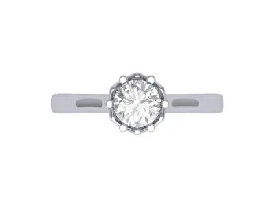 Solitaire Engagement Ring 3D print model 31