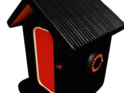 Modern SciFi Kiosk Building 3D model
