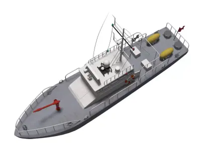 patrol boat 3D model - Textured and Polygon mesh