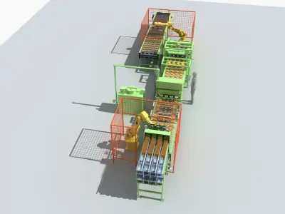 Industrial Equipment 17 - Sandwich Burger Production Line 3D model
