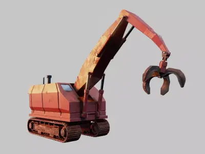 Cartoon Crane 3D model