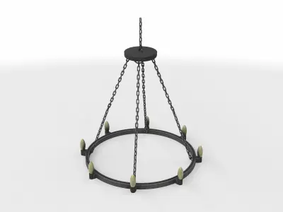 pendant light wagon wheel electric  3D model