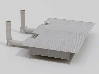 Hangar Exterior 4 Low-poly 3D model