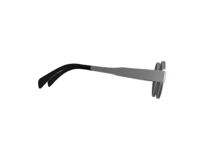 Silver Black Sunglasses 3D model