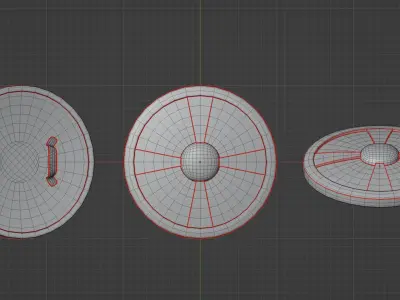 shield Low-poly 3D model 3