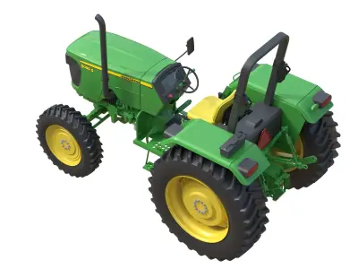John Deere 5050D Tractor Low-poly 3D model