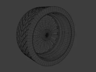 Car Wheel 3D model V3