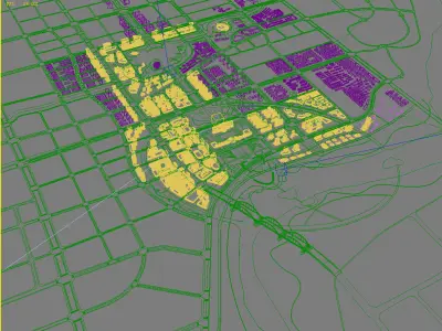 Architecture map of city 3D model