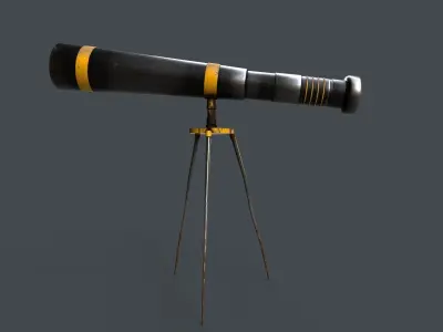 Stylized Telescope V1 - 02 Low-poly 3D model