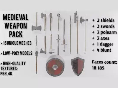 Medieval melee weapon pack