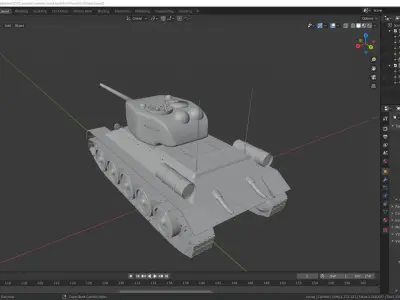 t-34-85 tank Low-poly 3D model
