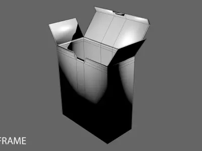 Cardboard Box - Rectangular High 3D model