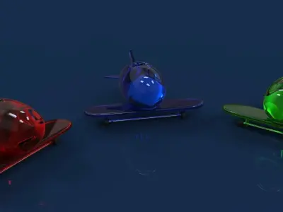 Acrylic toy planes Free 3D model