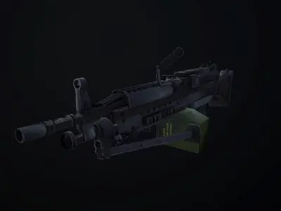 M249 Machine Gun Low-poly 3D model