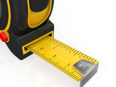 Realistic Tape Measure Animated Meter and Inch 3D model
