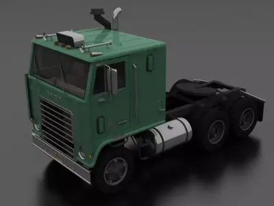 W-Series WT-9000 Semi Truck 1972 Low-poly 3D model
