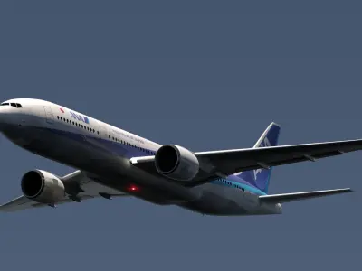 ANIMATED Boeing 777-200ER - ANA Livery 3D model
