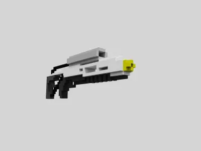 Flame thrower Voxel Low-poly 3D model