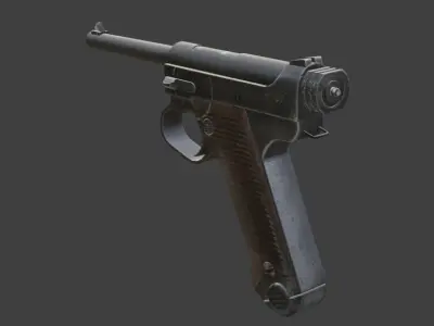 nambu pistol Low-poly 3D model