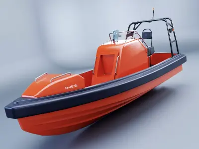 Fast Motor Lifeboat Low-poly 3D model