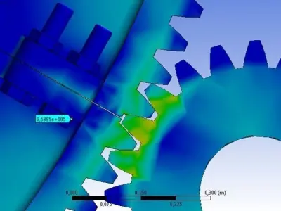 STRESS ANALYSIS OF A RING GEAR USING FINITE ELEMENT METHOD Free 3D model