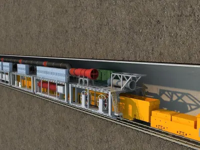 Tunnel boring machine 3D model purchase