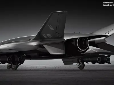 Missile Jet Drone Concept 3D model