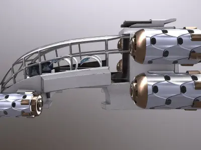 SciFi Spaceship Futuristic Low-poly 3D model