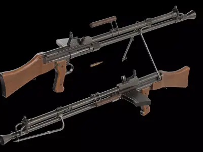 Kulsprutegevar m40 Swedish  automatic rifle Low-poly 3D model