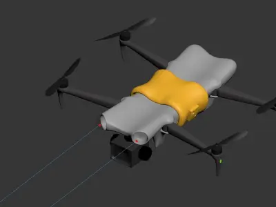 Animated Camera Quadcopter Drone 3D model