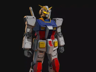 GUNDAM MECH Low-poly 3D model