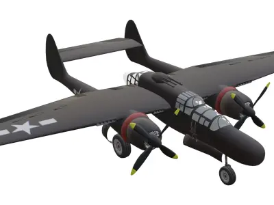 Northrop P-61 Black Widow Low-poly 3D model purchase