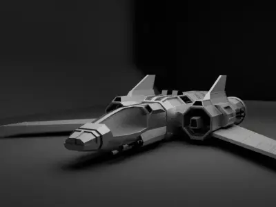 Sci-Fi Fighter Jet Low-poly 3D model