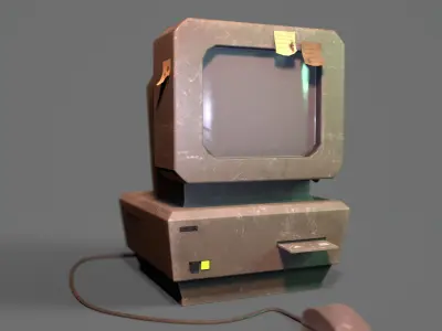 old computer Low-poly 3D model