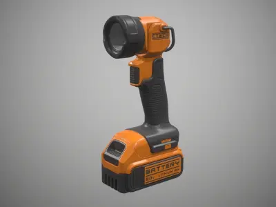 Flashlight Low-poly 3D model 3
