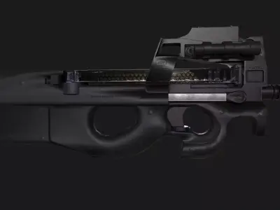 P90 Submachine Gun Low-poly 3D model purchase