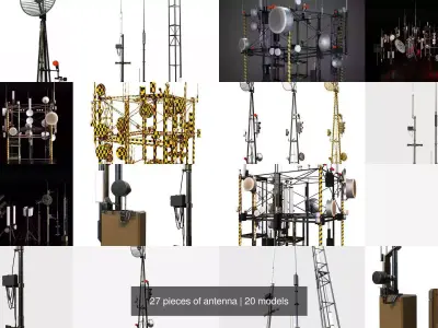 27 pieces of antenna 3D Model Pack