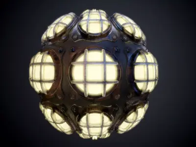 Sci-Fi Metal Light Seamless PBR Material Texture