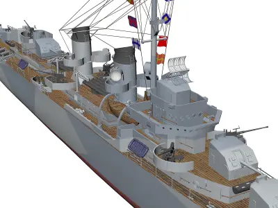Fletcher Battleship 3D model