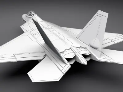 F-22 Raptor Jet Fighter -  3D Model Low-poly 3D model