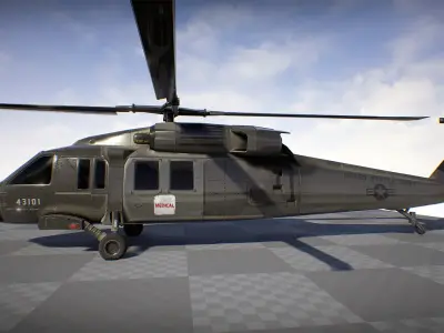 UH60M Blackhawk Low-poly 3D model