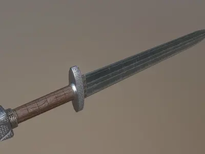 Superfuntimes Decorated Viking Sword Low-poly 3D model