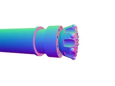 Reverse Circulation Or RC Drill Bit Low-poly 3D model