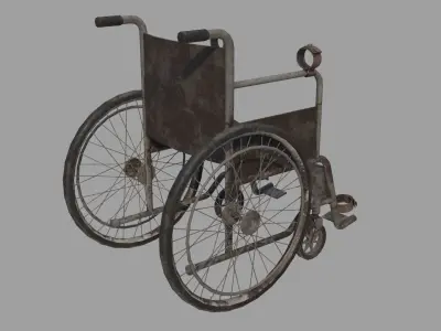 Abandoned Wheelchair Low-poly 3D model