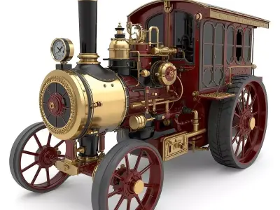 Steampunk Industrial Heavy Duty Tractor 3D Model Low-poly 3D model