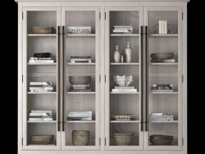 Double Bookcase 3 colors 3D model