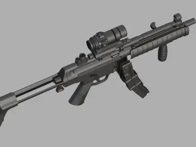 Submachine gun MP5K 3D model