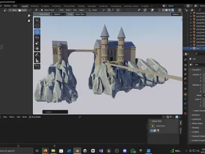 Realistic Castle Low-poly 3D model