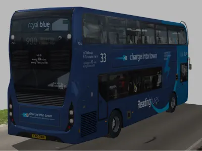 Alexander Dennis Enviro400 MMC Royal blue Low-poly 3D model