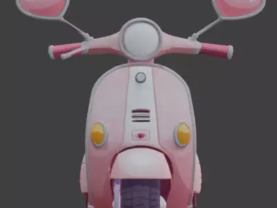 Stylized 3D Valentine Scooter Model Low-poly 3D model get